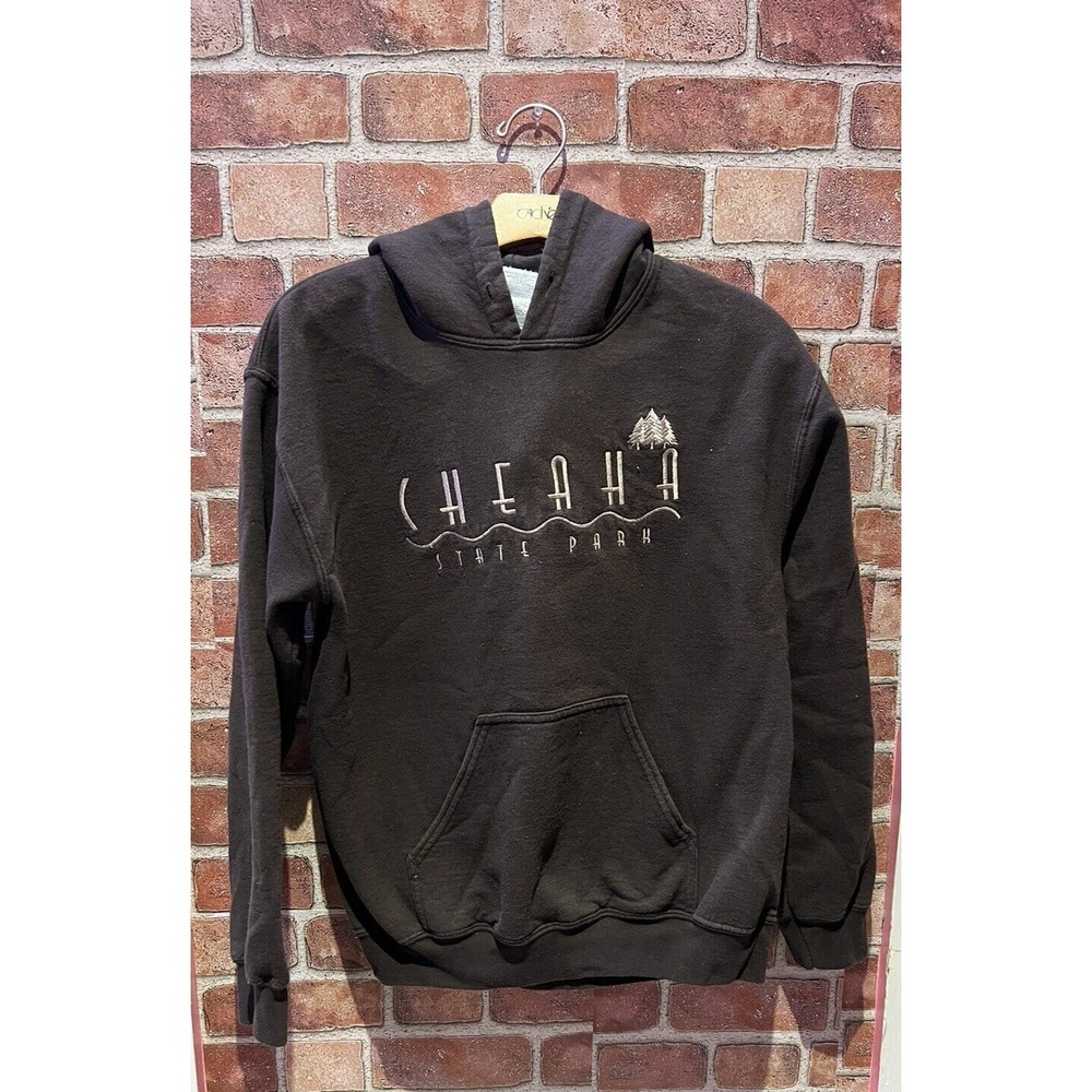 Unisex Size S Solid Brown Long Slv‎ Thermal Casual Graphic Hoodie W/ Pockets